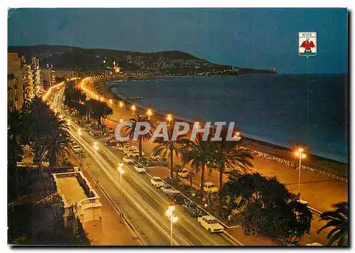 Cartes postales moderne Cote d'Azur Nice Alpes Maritimes La Promenade des Anglais la nuit