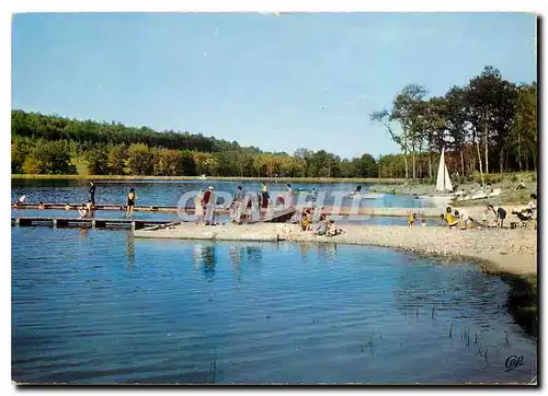 Moderne Karte Contrexeville Vosges Le Lac et la Plage