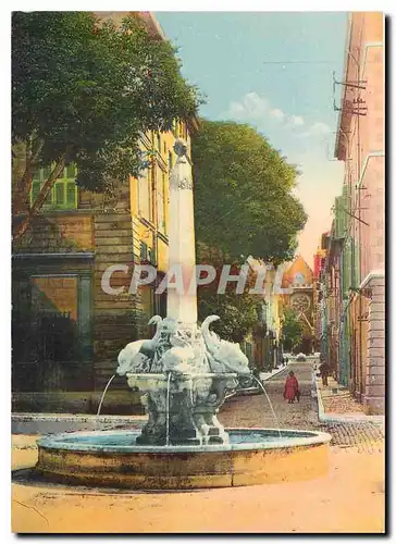 Cartes postales moderne Aix en Provence La Fontaine des Quatre Dauphins et l'Eglise de Saint Jean de Malte