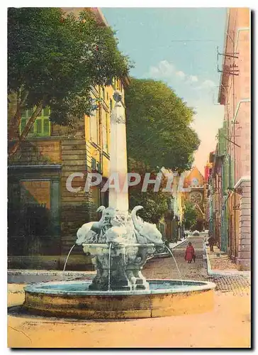 Moderne Karte Aix en Provence La Fontaine des Quatre Dauphins et l'Eglise de Saint Jean de Malte