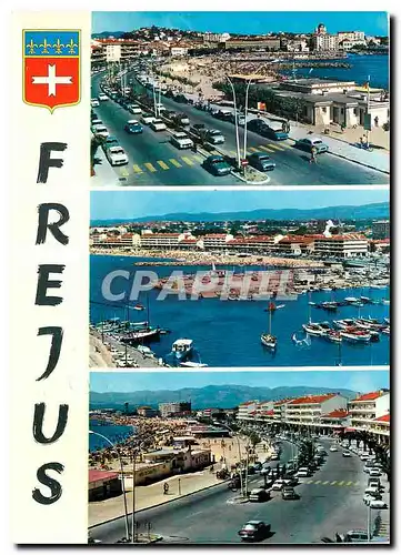 Cartes postales moderne La Cote d'Azur Frejus Var La plage et le Boulevard de la Liberation Le Port