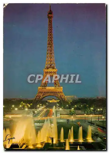 Cartes postales moderne Paris la nuit La Tour Eiffel