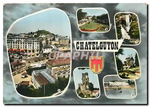 Cartes postales moderne Chatelguyon P de D Vue generale et Calvaire Source Suzanne et Theatre Cascade des gorges d'Enval