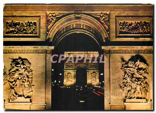 Cartes postales moderne Paris L'Arc de Triomphe et le detail de sa facade