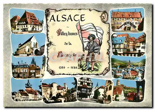 Moderne Karte Alsace France La Ligue des 10 Villes Libres d'Alsace