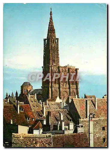 Moderne Karte Couleurs et Lumiere de France L'Alsace Strasbourg Bas Rhin La Cathedrale