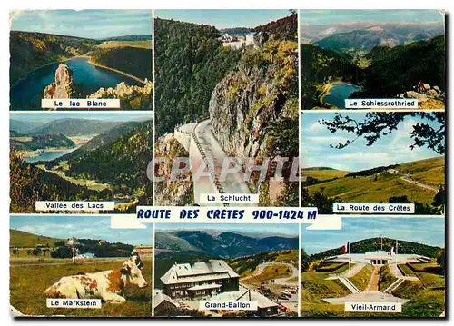 Cartes postales moderne Entree les versants lorrain et alsacien la Route des Cretes chemine sur les sommets de la Chaine