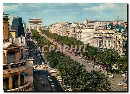 Cartes postales moderne Paris Les Champs Elysees et l'Arc de Triomphe