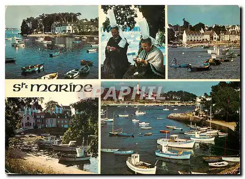Moderne Karte La Bretagne Pittoresque Sur l'estuaire de l'Odet face a Benodet Ste Marine en Combrit