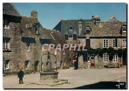 Moderne Karte La Bretagne en Couleurs Locronan Le bas de la place