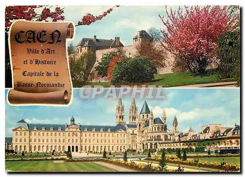 Cartes postales moderne Caen Calvados Les remparts du chateau l'abbaye aux Hommes actuellement hotel de ville