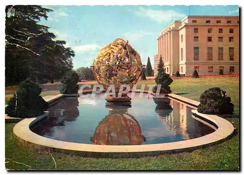 Cartes postales moderne Geneve La Palais des Nations Unies et la Sphere Manship