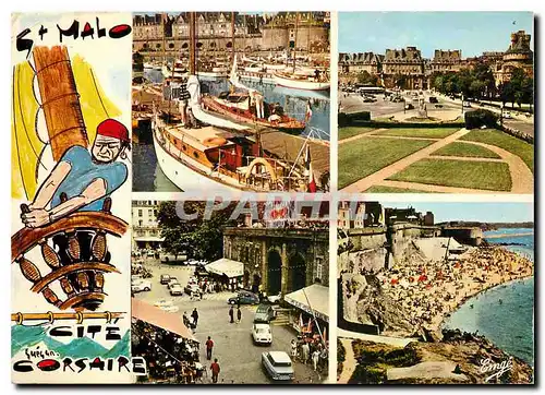 Cartes postales moderne Cote d'emeraude Saint Malo Le port de plaisance Entree de la Ville Place Chateaubriand Plage Bon