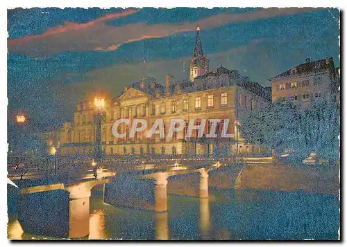 Cartes postales moderne Strassbourg La Nuit Le Palais des Rohan et la Cathedrale