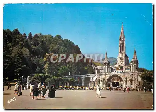 Moderne Karte Lourdes Htes Pyr La Basilique et l'Esplanade