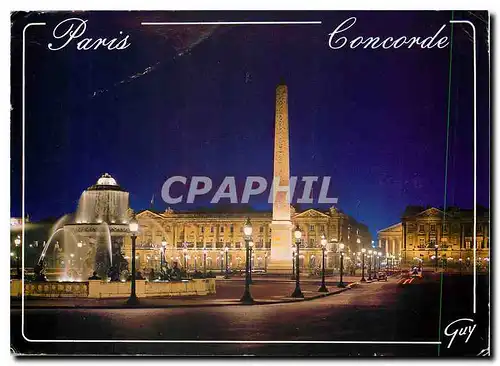 Moderne Karte Paris et ses Merveilles La place de la Concorde