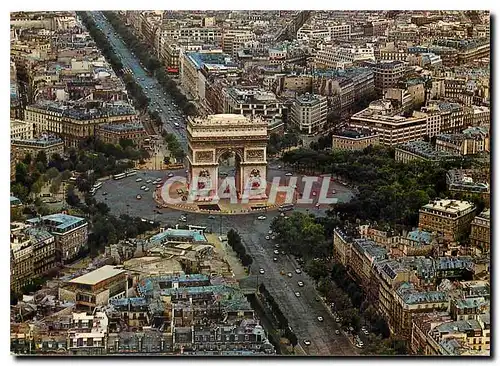 Moderne Karte Paris La place de l'Etoile devenue place Charles de Gaulle et l'Arc de Triomphe