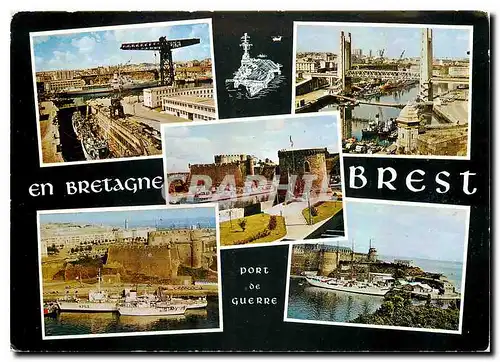 Moderne Karte La Bretagne Sur une des plus belles Rades du monde Brest Grand Port de Guerre et de Commerce