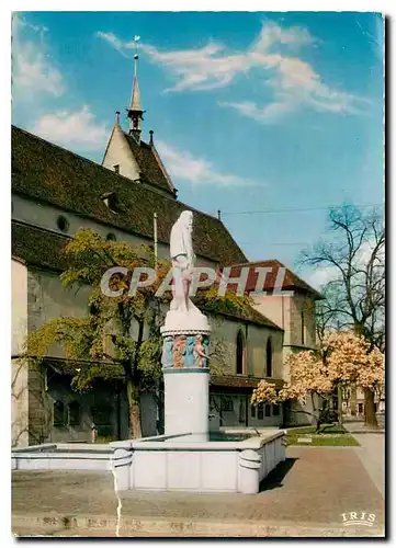 Moderne Karte Bale Suisse La Fontaine Wettstein avec l'Eglise Saint Theodore