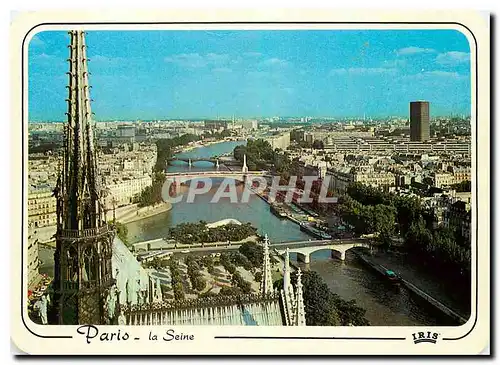 Moderne Karte Paris Panorama sur la Seine depuis la fleche de Notre Dame