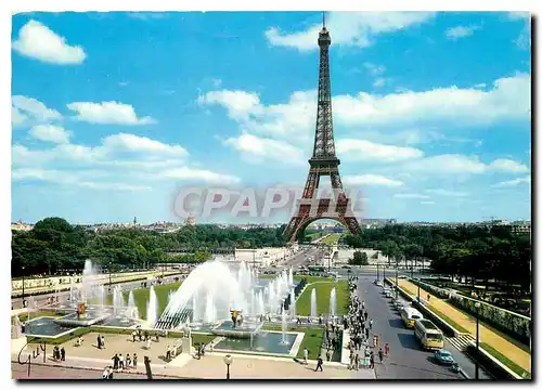 Cartes postales moderne Paris et ses Merveilles Les jardins du Trocadero et les jets d'eau