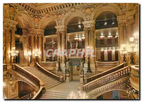 Moderne Karte Paris et ses Merveilles Theatre de l'Opera Le Grand Escalier