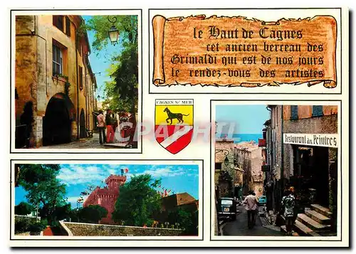 Cartes postales moderne Au soleil de la Cote d'Azur Haut de Cagnes Reflets de la Vielle ville Restaurant des peintres