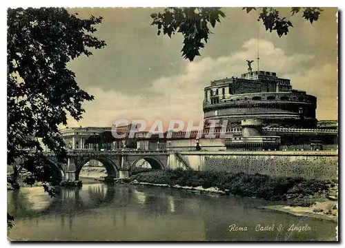 Moderne Karte Roma Pont et chateau Saint Ange