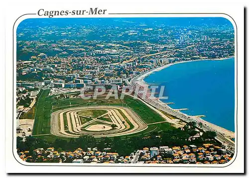 Moderne Karte Au Soleil de la Cote d'Azur Cagnes sur Mer Vue aerienne l'hippidrome de la Cote d'Azur Vue gener