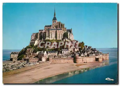 Moderne Karte Le Mont Saint Michel Manche Vue aerienne