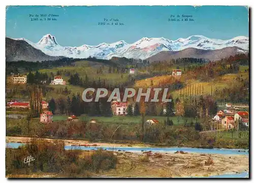 Cartes postales moderne Les Basses Pyrenees Pau le Gave et les Pyrenees vus de la Place Royale