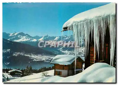 Cartes postales moderne Crans Montana les Plans Mayens et les Alpes