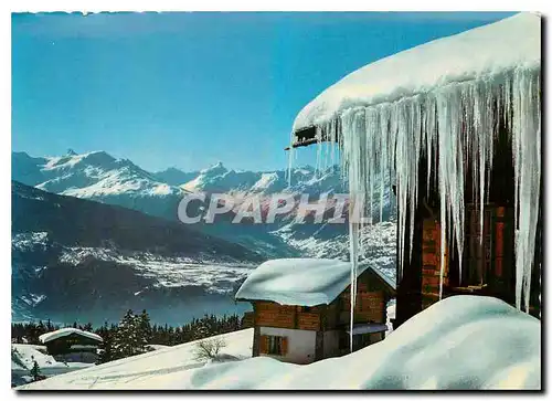 Moderne Karte Crans Montana les Plans Mayens et les Alpes