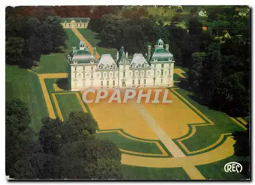 Moderne Karte Cheverny Loir et Cher le Chateau vue aerienne