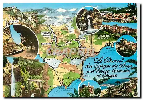 Cartes postales moderne Le Circuit des Gorges du Loup par Vence Courdon et Grasse