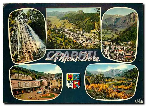 Moderne Karte Le Mont Dore Cascade du Rossignolet vue generale le Capucin et le Sancy vue generale l'Etablisse
