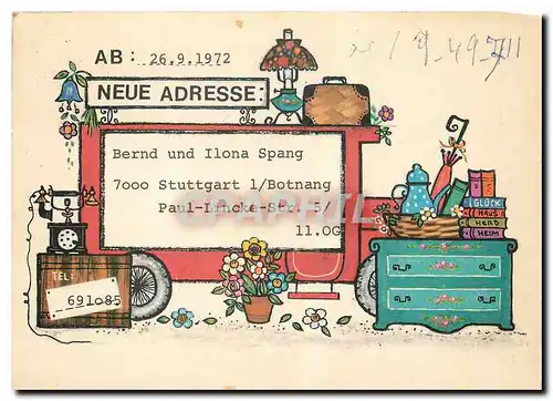 Moderne Karte Neue Adresse Bernd und Ilona Spang