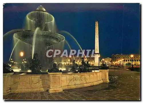 Cartes postales moderne Paris Place de la Concorde Illuminee