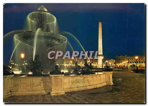 Moderne Karte Paris Place de la Concorde Illuminee