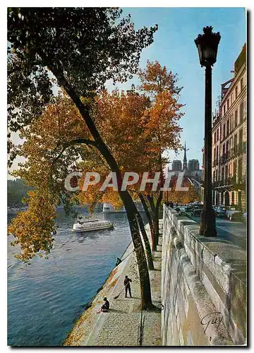 Cartes postales moderne Paris et ses Merveilles l'Ile Saint Louis le Quai d'Orleans et la Seine au fond l'abside de la C