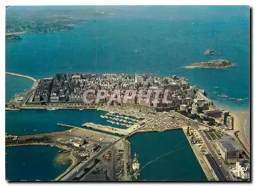 Moderne Karte La Bretagne en couleurs Saint Malo I et V Vue generale des bassins et de la ville fans les rempa