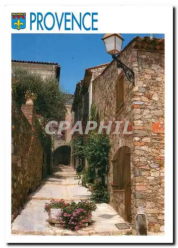 Cartes postales moderne Au soleil de la Cote d'Azur Grimaud Rue fleurie d'un village provencal