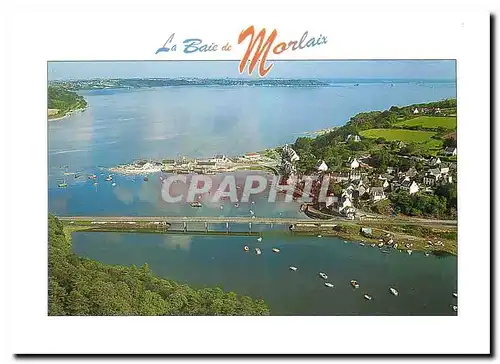 Moderne Karte Baie de Morlaix La riviere de Morlais et le petit pont du Dourduff