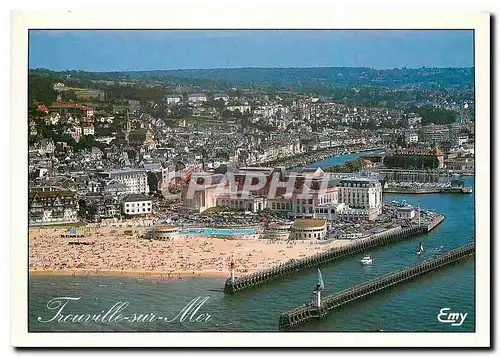Cartes postales moderne En Normandie Trouville sur Ner Calvados L'embouchure de la Touques et le front de cher