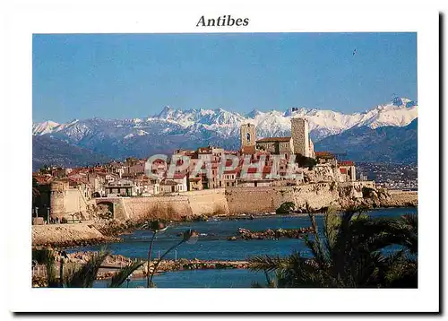 Moderne Karte Cote d'Azur Antibes La vieille ville et ses remparts