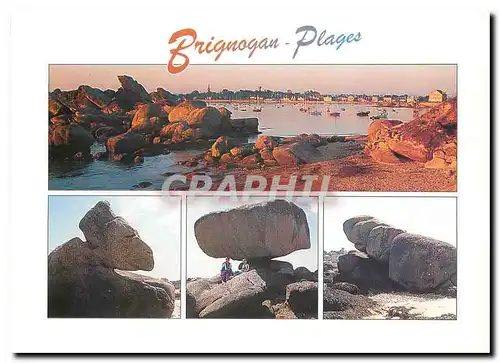 Cartes postales moderne Brignogan Vue generale les rochers du Chameau du Crapaud et de la Roche Tremblante
