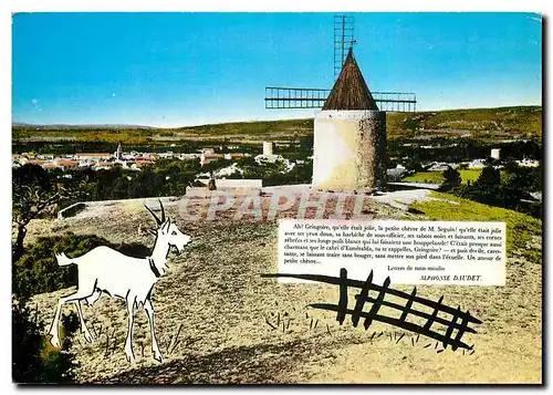 Cartes postales moderne Paysages de Provence Le Moulin d'Alphonse Daudet a Fontvieille B du Rh La Chevre de Monsieur Seg