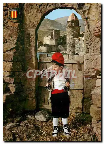 Moderne Karte Folklore et Couleurs du Roussillon Jeune Berger a Cailloure