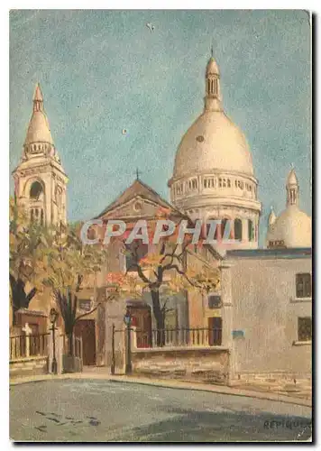 Cartes postales moderne Repiquet Paris Montmartre l'Eglise St Pierre et le Sacre Coeur