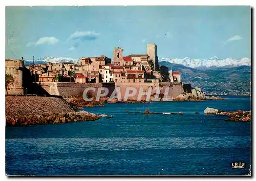 Moderne Karte Cote d'Azur Antibes Les Remparts et les Alpes